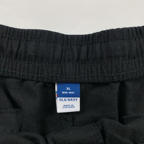 Old Navy Black Linen Blend High Rise Pull On Shorts XL - Picture 4 of 6